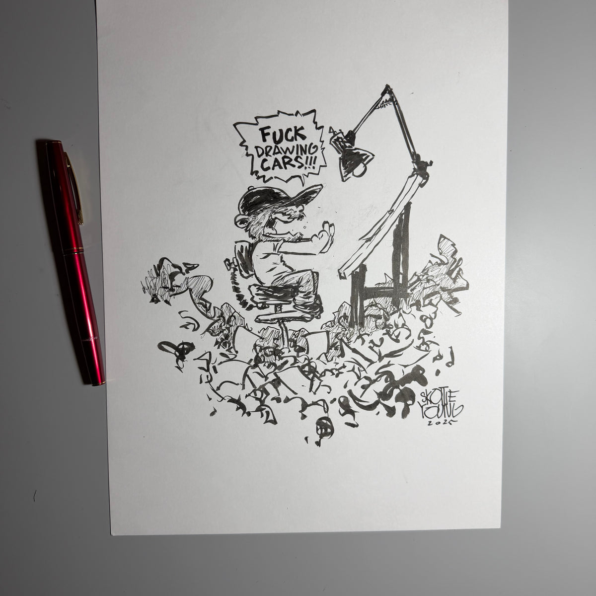 One Word Drawing Prompt- CAR – Stupid Fresh Mess