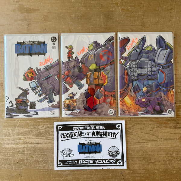 Absolute Batman 20 connecting set signed in NEON ORANGE
