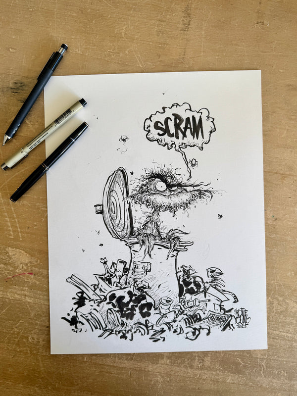 Oscar the Grouch 11x14 Daily Sketch
