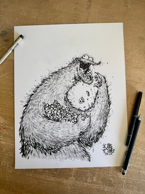 Cookie Monster 11x14 Daily Sketch