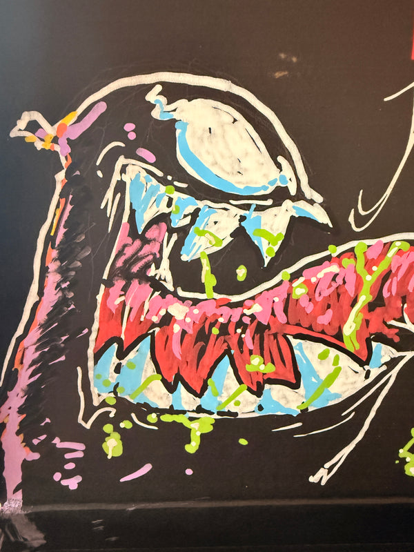 Marvel Made Skottie Young Pin set with Original full color Venom paint sketch