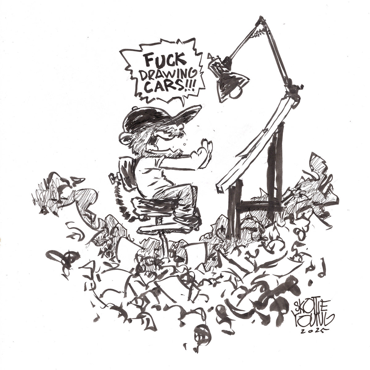 One Word Drawing Prompt- CAR – Stupid Fresh Mess