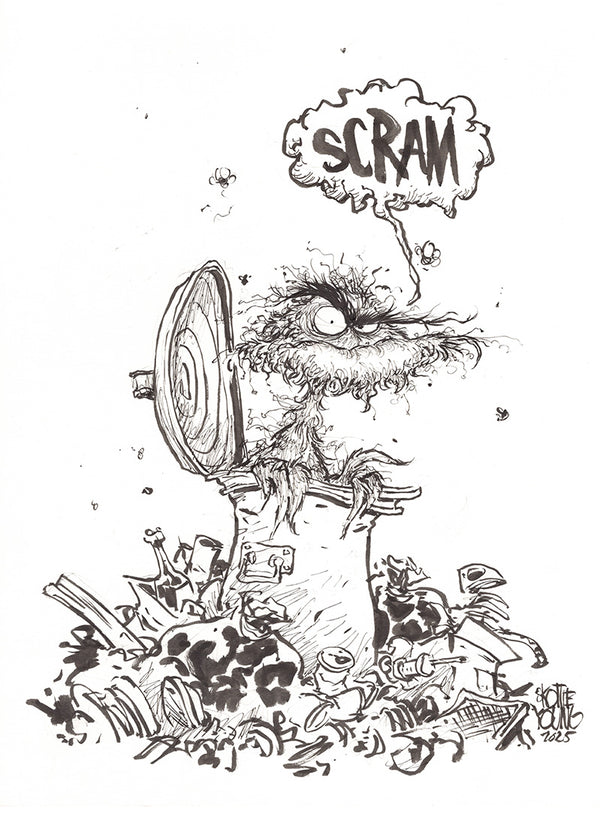 Oscar the Grouch 11x14 Daily Sketch