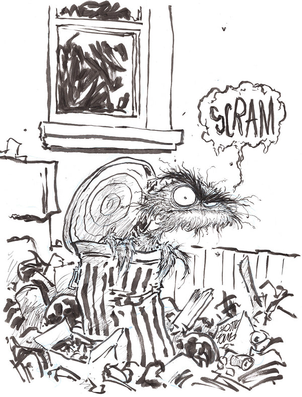 Oscar the Grouch 9x12 Daily Sketch